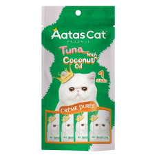 Aatas Cat Creme Puree Tuna with Coconut Oil 14g x 4s (3 Packs), AAT3569 (3 Packs), cat Treats, Aatas, cat Food, catsmart, Food, Treats